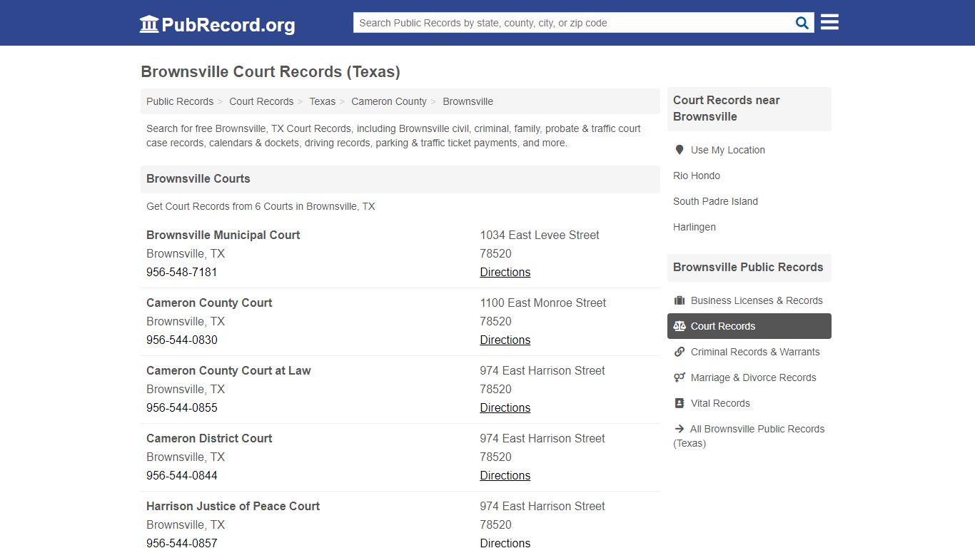 Free Brownsville Court Records (Texas Court Records) - PubRecord.org