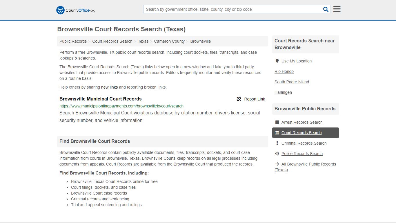 Court Records Search - Brownsville, TX (Adoptions, Criminal, Child ...